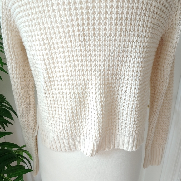 Wet Seal Sweater Cardigan Button Up Cream Large - Picture 7 of 8